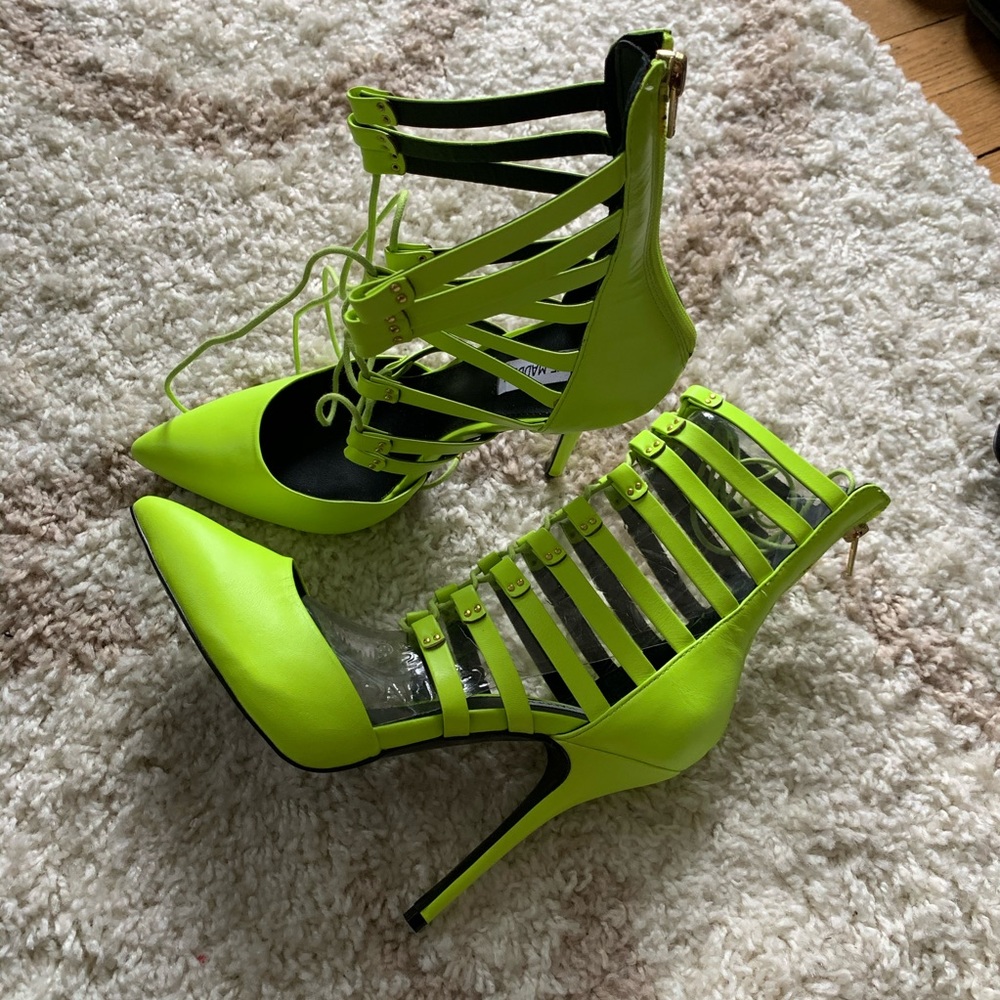 Steve Madden Neon Yellow Gladiator Pump